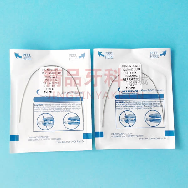 ORMCO/奥美科 热激活铜镍钛方丝弓  1825【210-1907】10根/盒