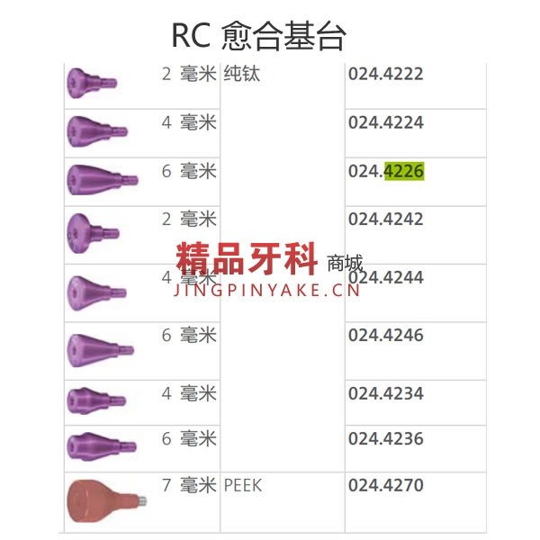 士卓曼 愈合基台 RC5*6mm【4226S】 士卓曼 愈合基台 RC5*6mm【4226S】